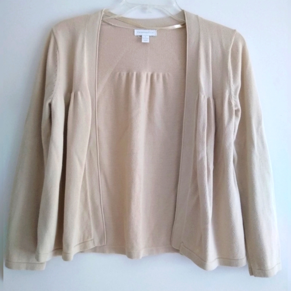 Charter Club Tan Open Cardigan - Women's Small